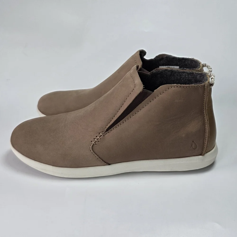 Olukai Women's Hawai‘iloa Manu Hope Taupe Grey/Off White Size 10