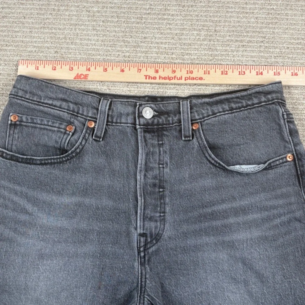 Levi's 501 Jeans Mens 30x26 Black Straight Leg Denim Premium Gorpcore Grunge