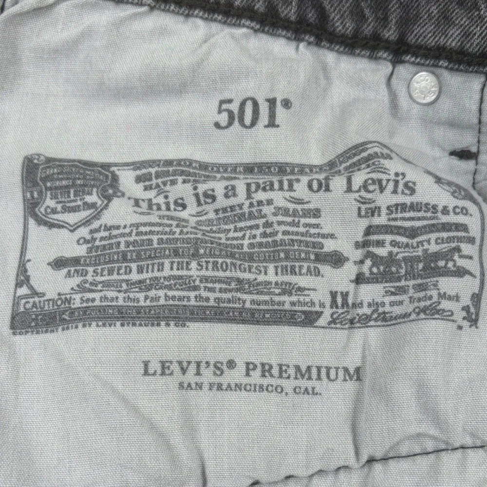 Levi's 501 Jeans Mens 30x26 Black Straight Leg Denim Premium Gorpcore Grunge