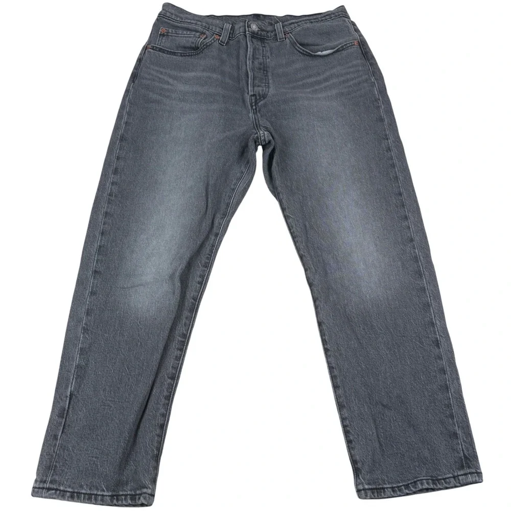 Levi's 501 Jeans Mens 30x26 Black Straight Leg Denim Premium Gorpcore Grunge