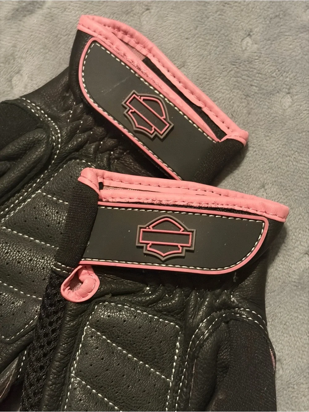 Harley-Davidson Black and Pink Women's Riding Gloves