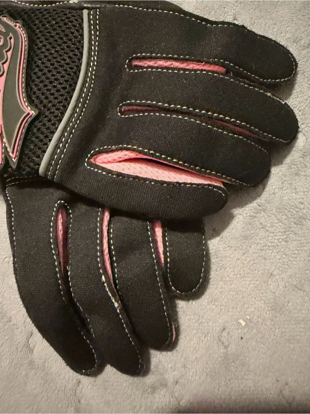 Harley-Davidson Black and Pink Women's Riding Gloves