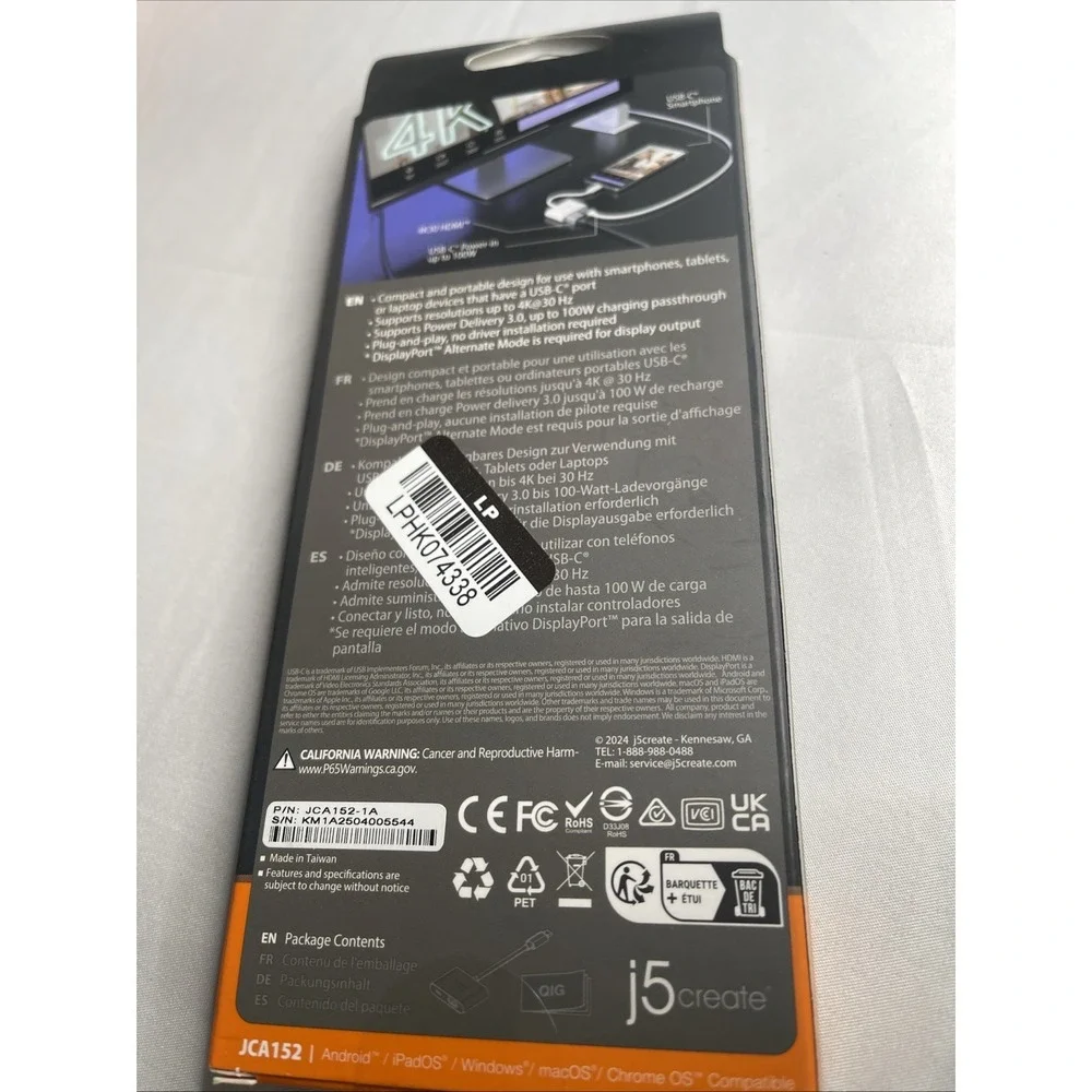 j5 create USB-C to 4k HDMI adapter