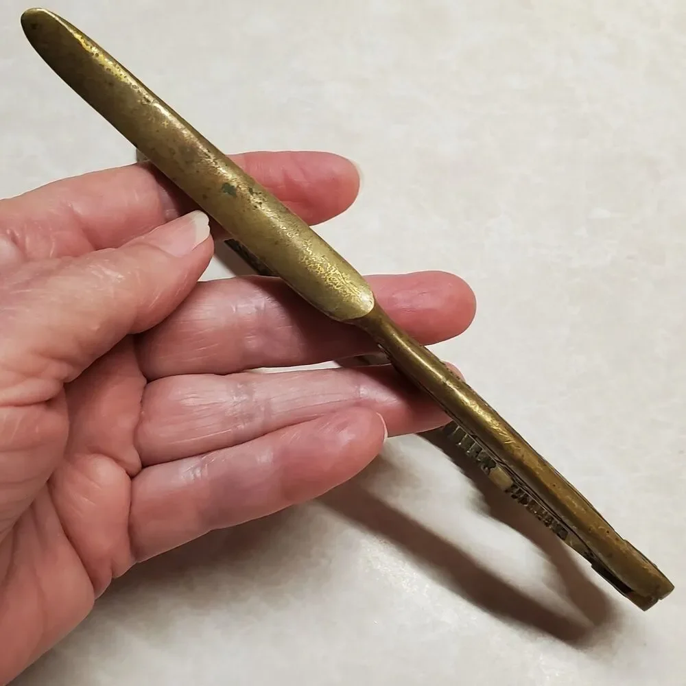 Vintage Brass Nut Shell Cracker Bottle Opener Israel Middle East Enameled