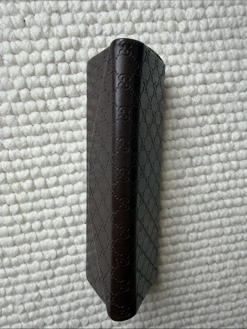 Gucci Brown Embossed Leather Eyewear Sunglasses Case