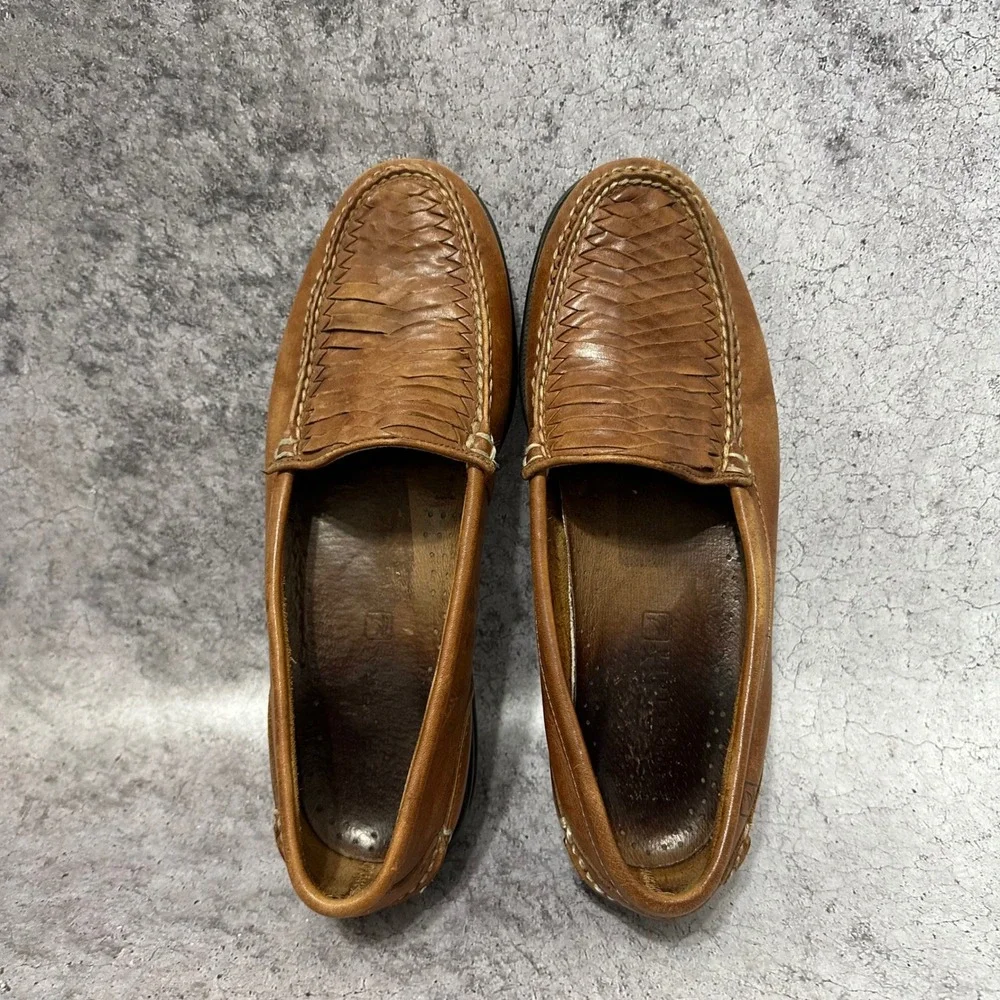 Sperry Tremont Woven Loafers Mens 10.5 Brown Leather Slip On Shoes 0717736