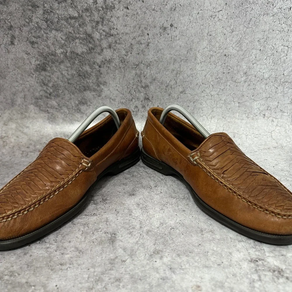 Sperry Tremont Woven Loafers Mens 10.5 Brown Leather Slip On Shoes 0717736