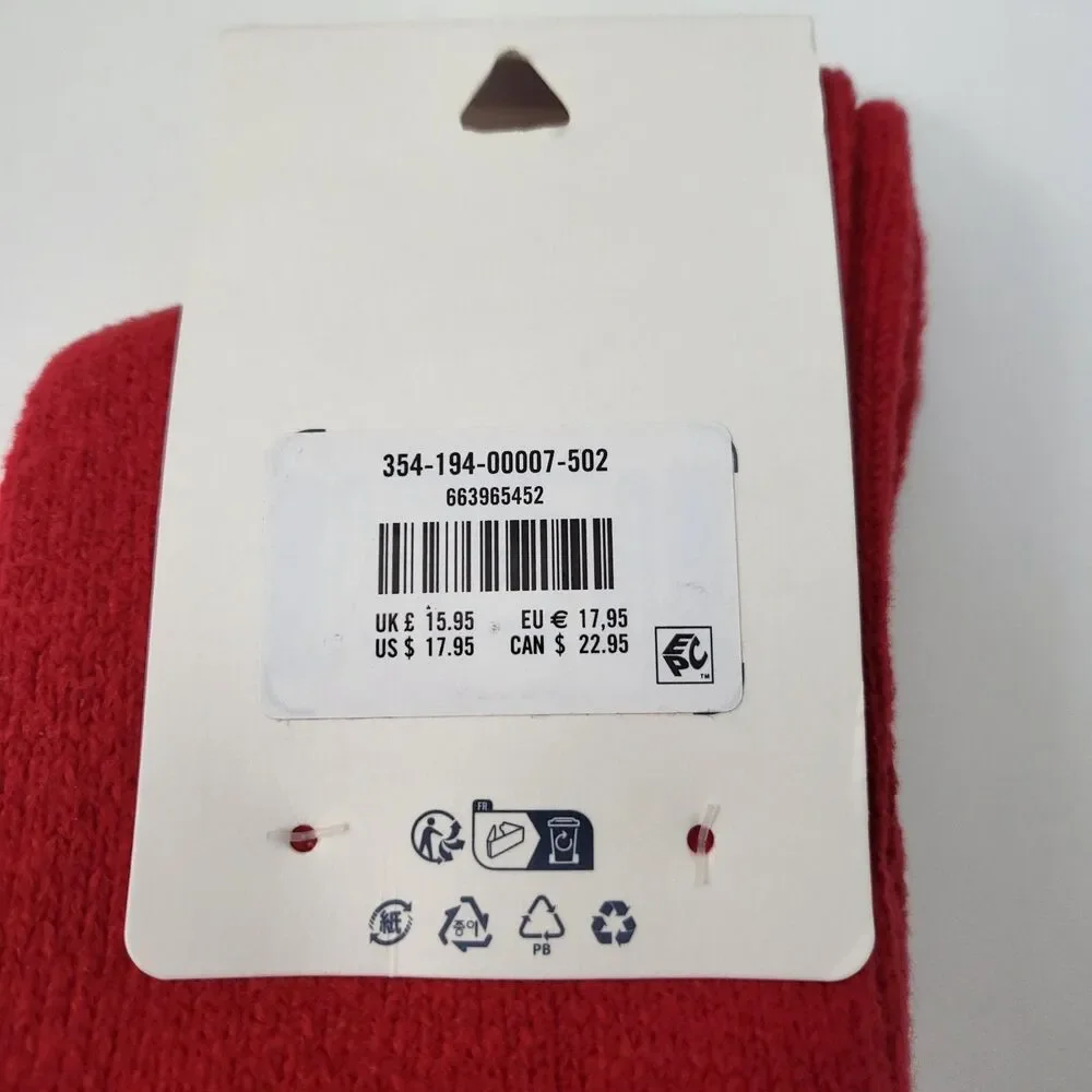 NWT HOLLISTER Socks Slouchy Cozy 2 Pairs Pink Red One Size Ribbed Loungewear