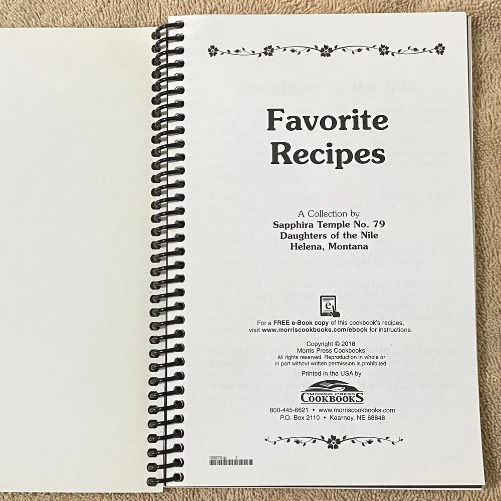 Favorite Recipes Sapphira Temple No. 79 Daughters‎ of the Nile Cookbook 2018