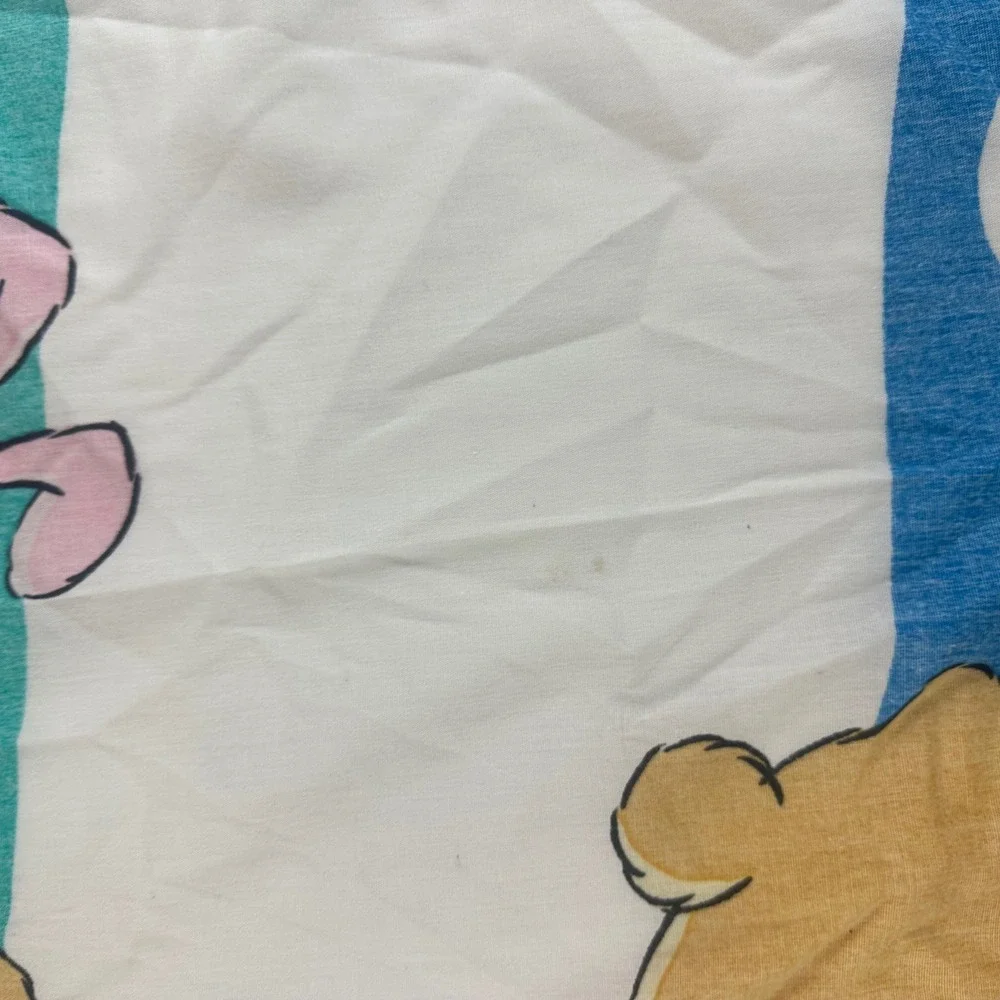 Disney Winnie the Pooh Piglet 64x40 Twin‎ Flat Bed Sheet Vintage Cotton