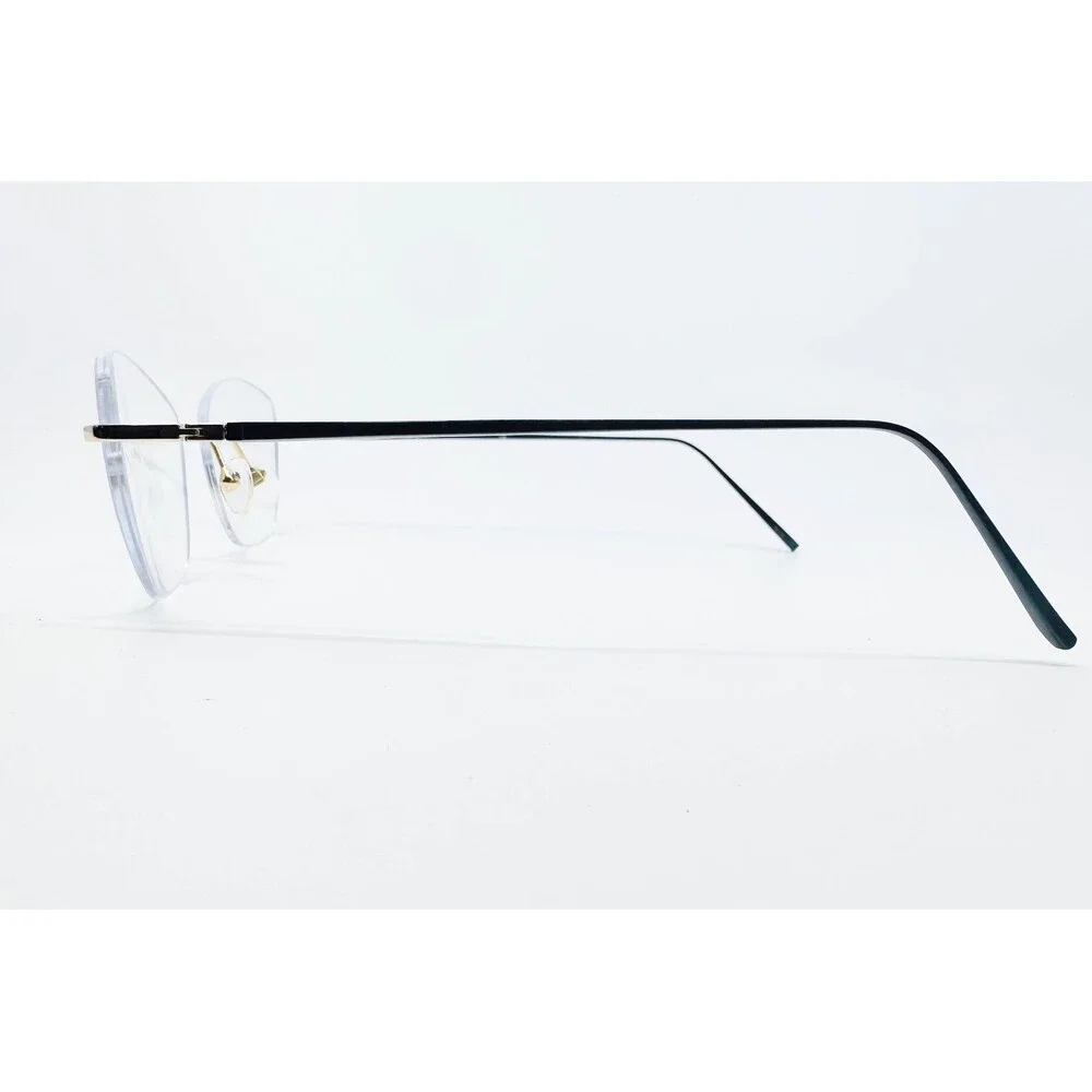 NR 371 Eyeglasses Frames Womens Gold Black Rimless SFGD 52-16-138 52mm