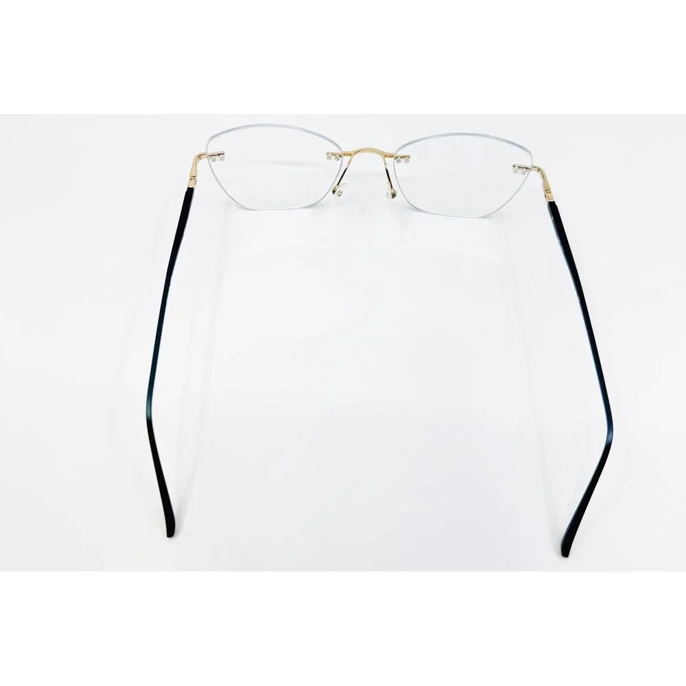 NR 371 Eyeglasses Frames Womens Gold Black Rimless SFGD 52-16-138 52mm