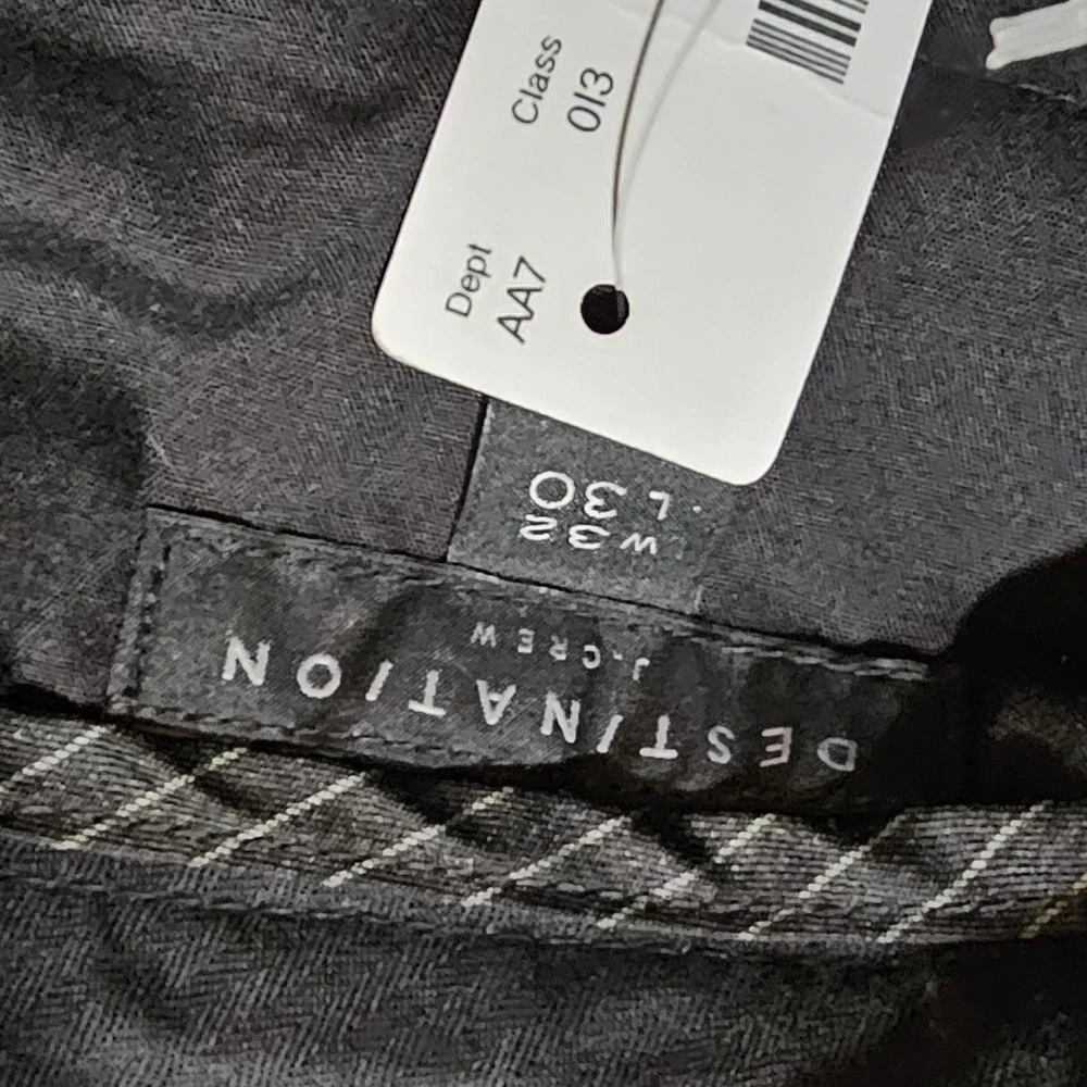 NWT J Crew Destination Mens Gray  Tech Twill Pants 32x30 32‎