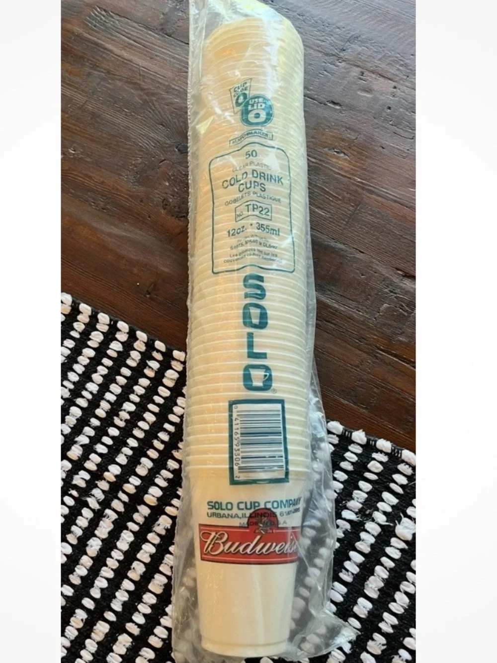 Vintage Solo Budweiser Plastic Cold Drink Cups 12oz TP22 Matchmaker 50 Pack New