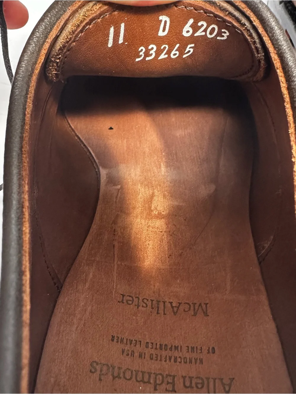 Allen Edmonds Men’s Brown MCALLISTER Wingtip Oxford Almond Toe Shoes- Size 11