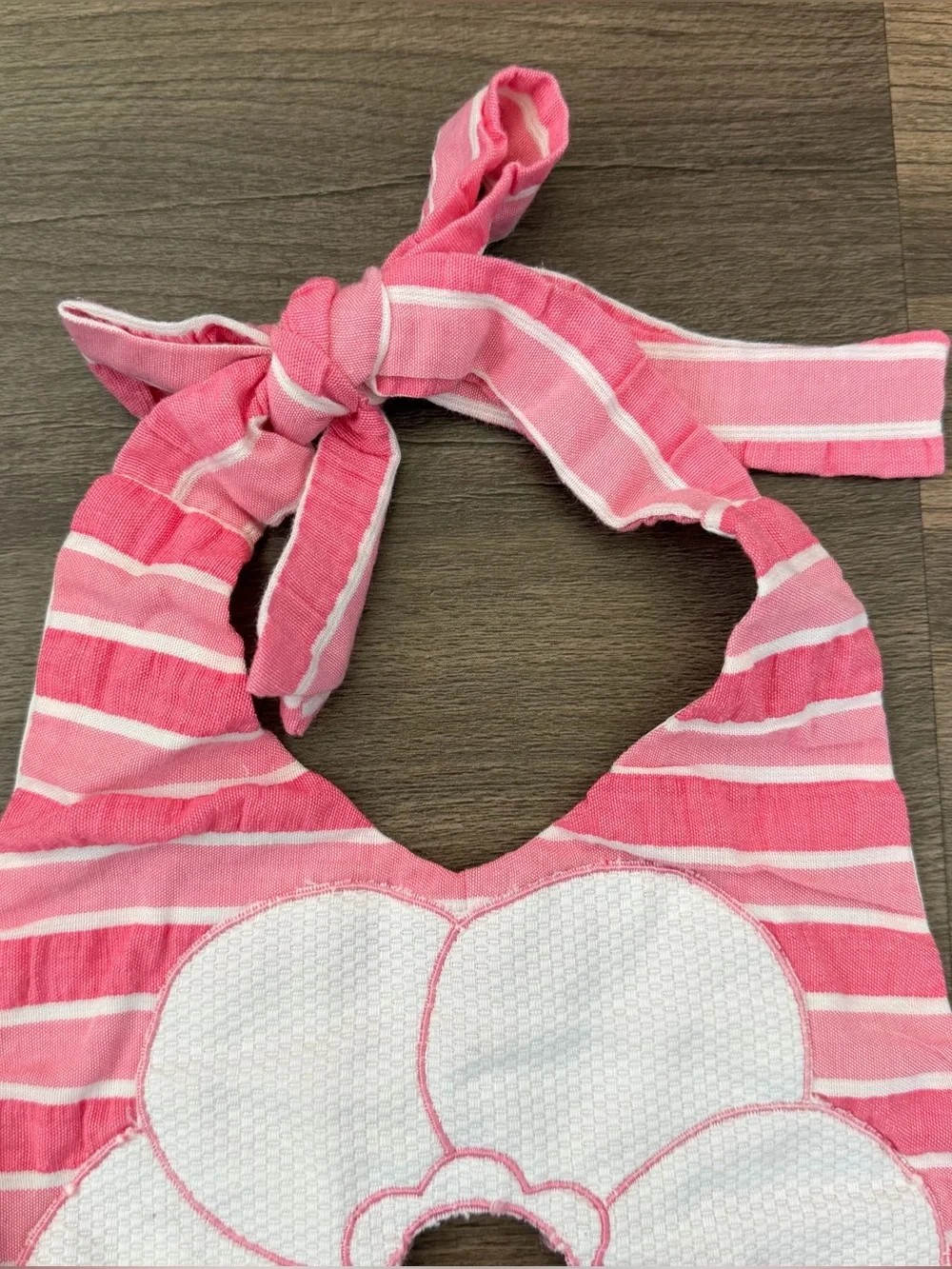 Vintage Toddler Pink Striped Halter Romper - Size 18-24 Months