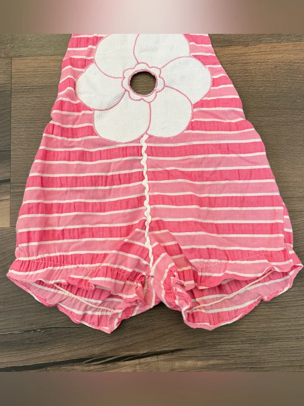 Vintage Toddler Pink Striped Halter Romper - Size 18-24 Months