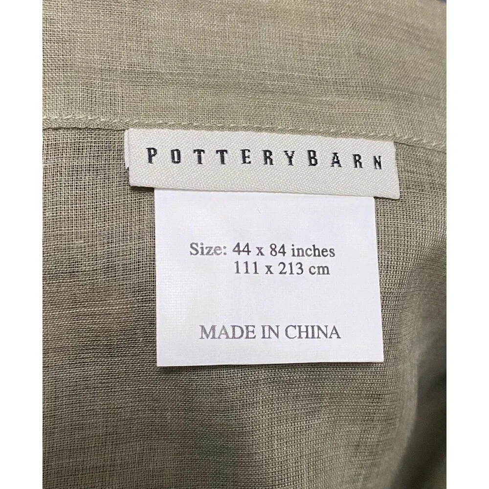 Pottery Barn Sheer‎ Curtain Panels Classic Voile Drapes Set 2 Green 44x84 Pair
