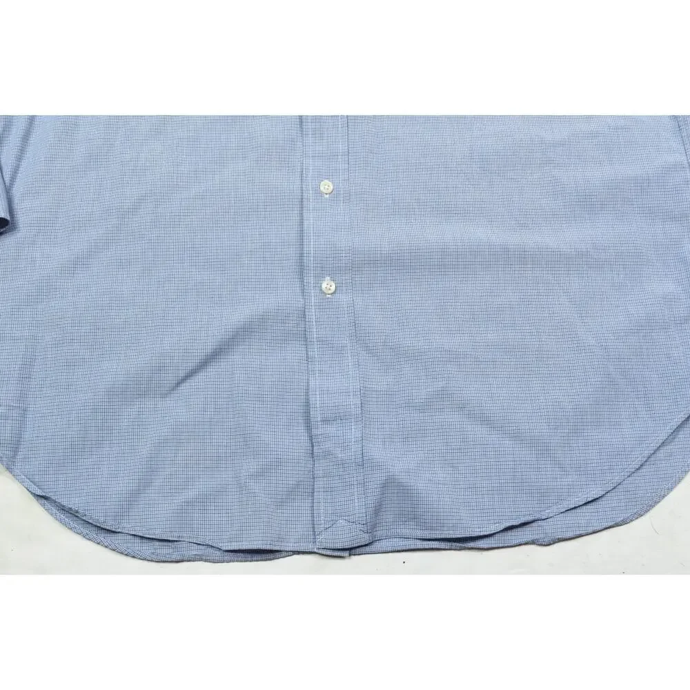 Vintage Polo Ralph Lauren Andrew Shirt Mens 16.5 Blue Plaid Long Sleeve Classic