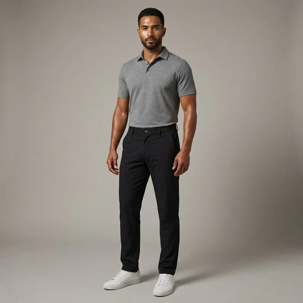 TWILLORY Mens Black Tailored‎ Fit Golf Dress Pants Performance Size 34x30 Tag