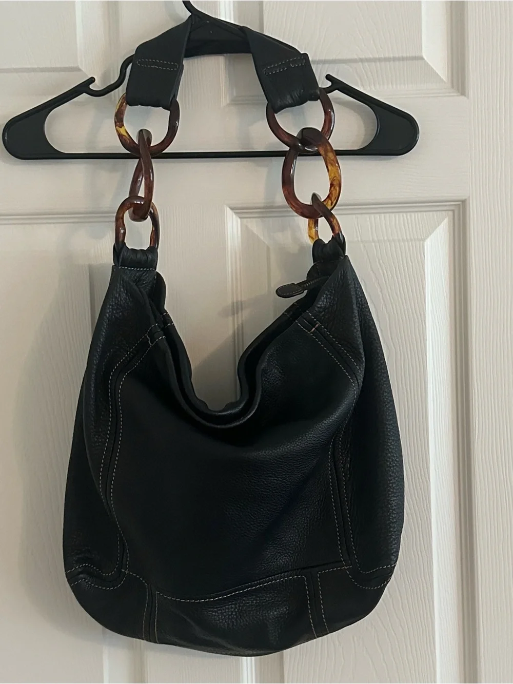 Y2K Kate Laundry Pebble Leather Hobo Bag – Tortoise Link Shoulder Strap