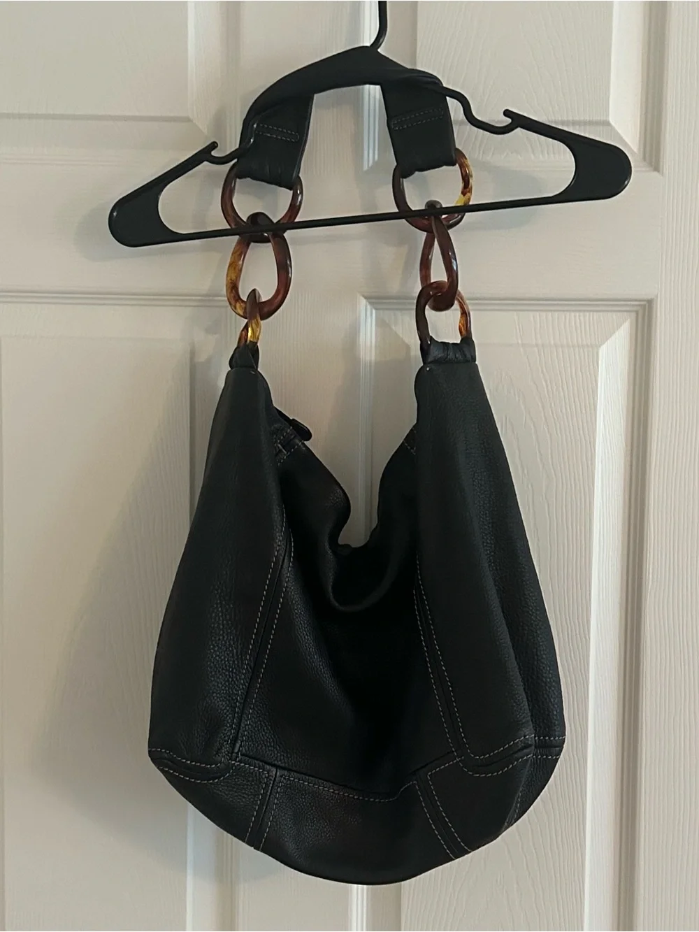 Y2K Kate Laundry Pebble Leather Hobo Bag – Tortoise Link Shoulder Strap