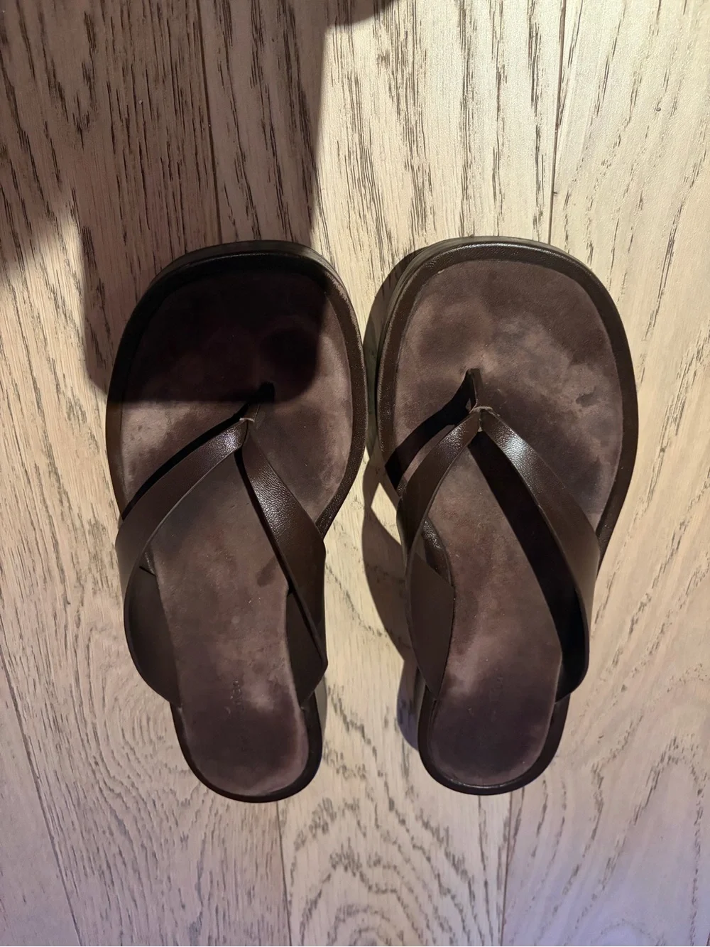 Reformation Eden Platform Thong Sandals in Dark Brown 7