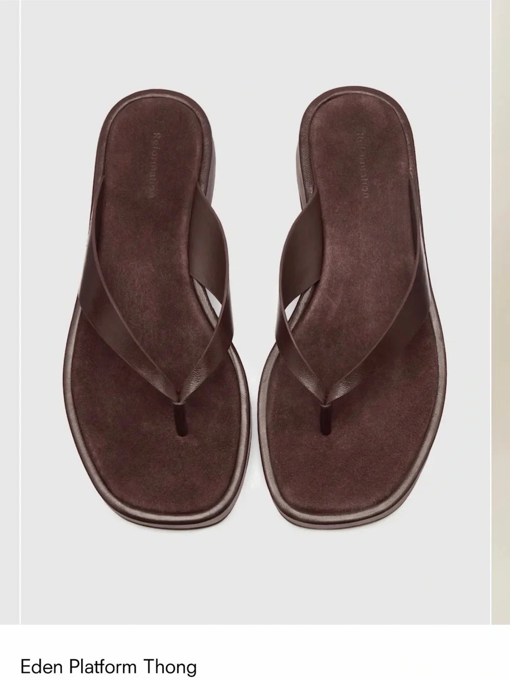 Reformation Eden Platform Thong Sandals in Dark Brown 7