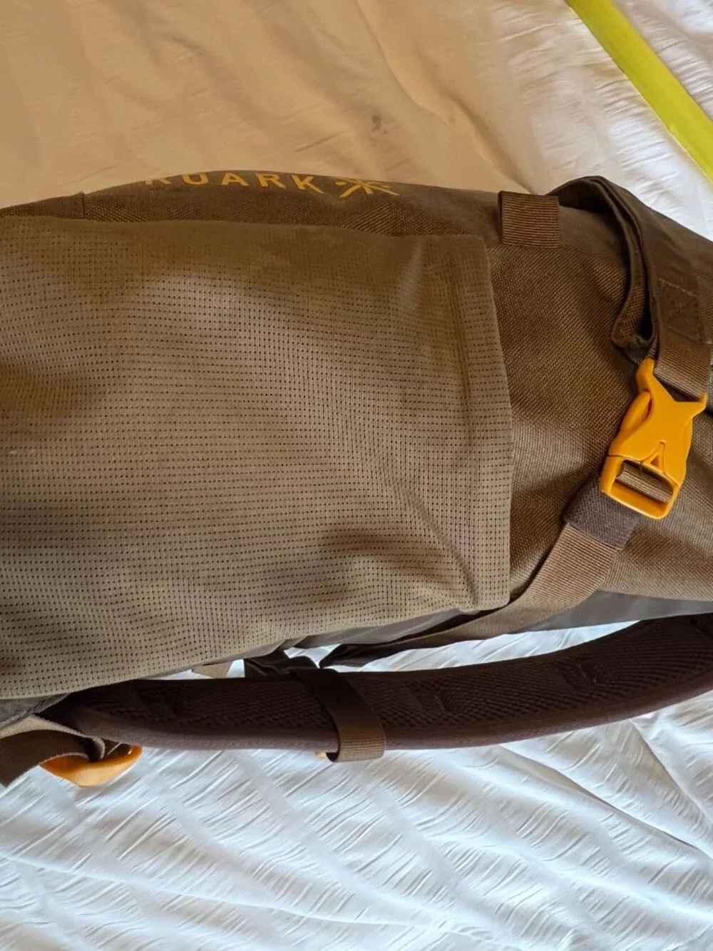 Roark Passenger 2.0 27L rolltop canvas backpack in toffee color (tan)