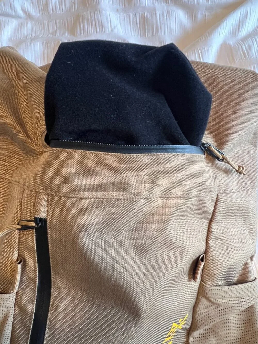 Roark Passenger 2.0 27L rolltop canvas backpack in toffee color (tan)