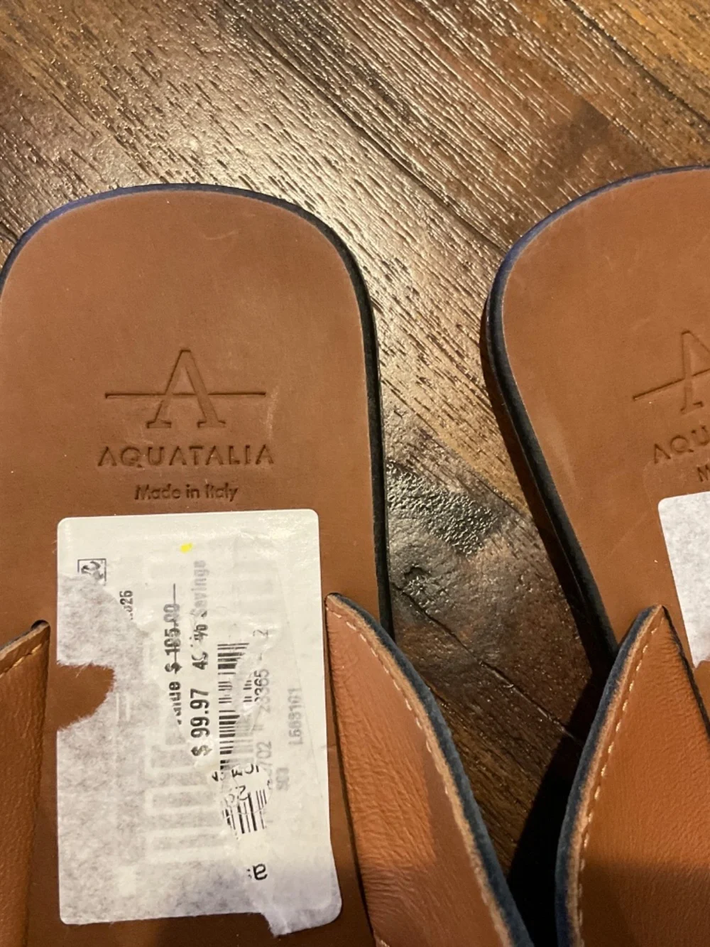 Aquatalia Belissa Slide Sandal Black Leather Size 8