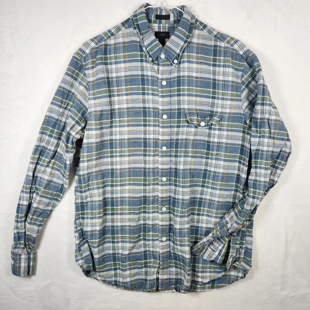 J Crew Plaid Slim Fit Shirt Multicolor Size‎ Large