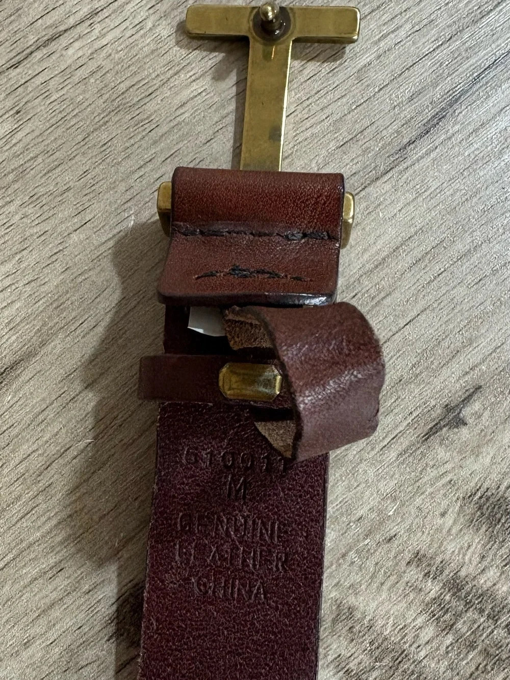 Women's TOMMY HILFIGER Brown BRAIDED LEATHER Solid Brass H Buckle DESIGNER BELT