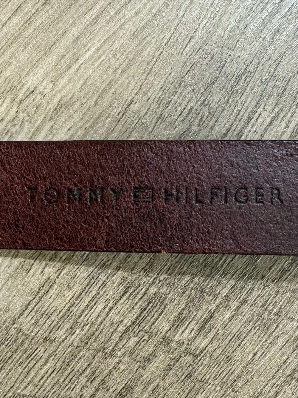 Women's TOMMY HILFIGER Brown BRAIDED LEATHER Solid Brass H Buckle DESIGNER BELT