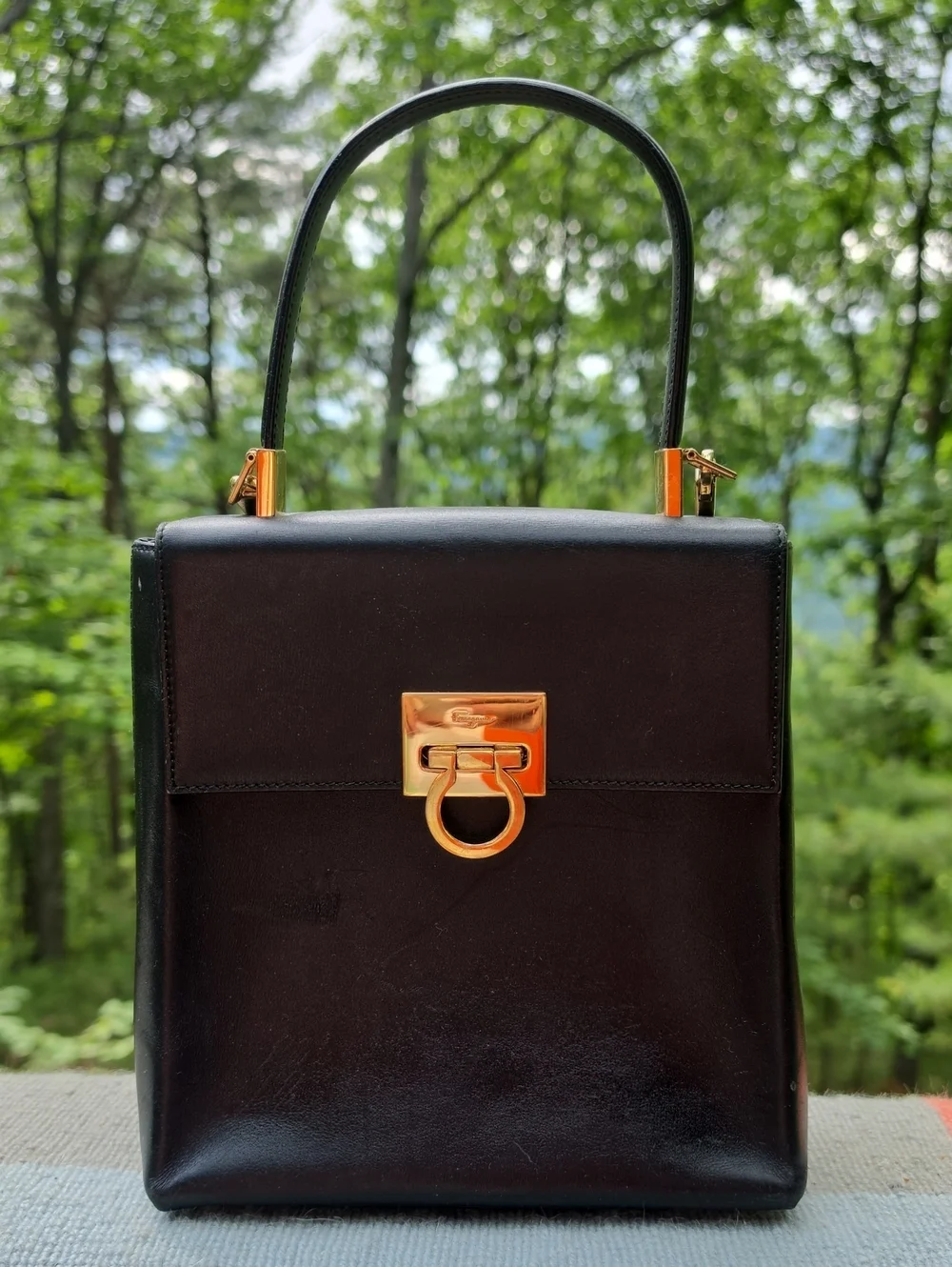 Vintage Ferragamo Leather Satchel Circa Y2k