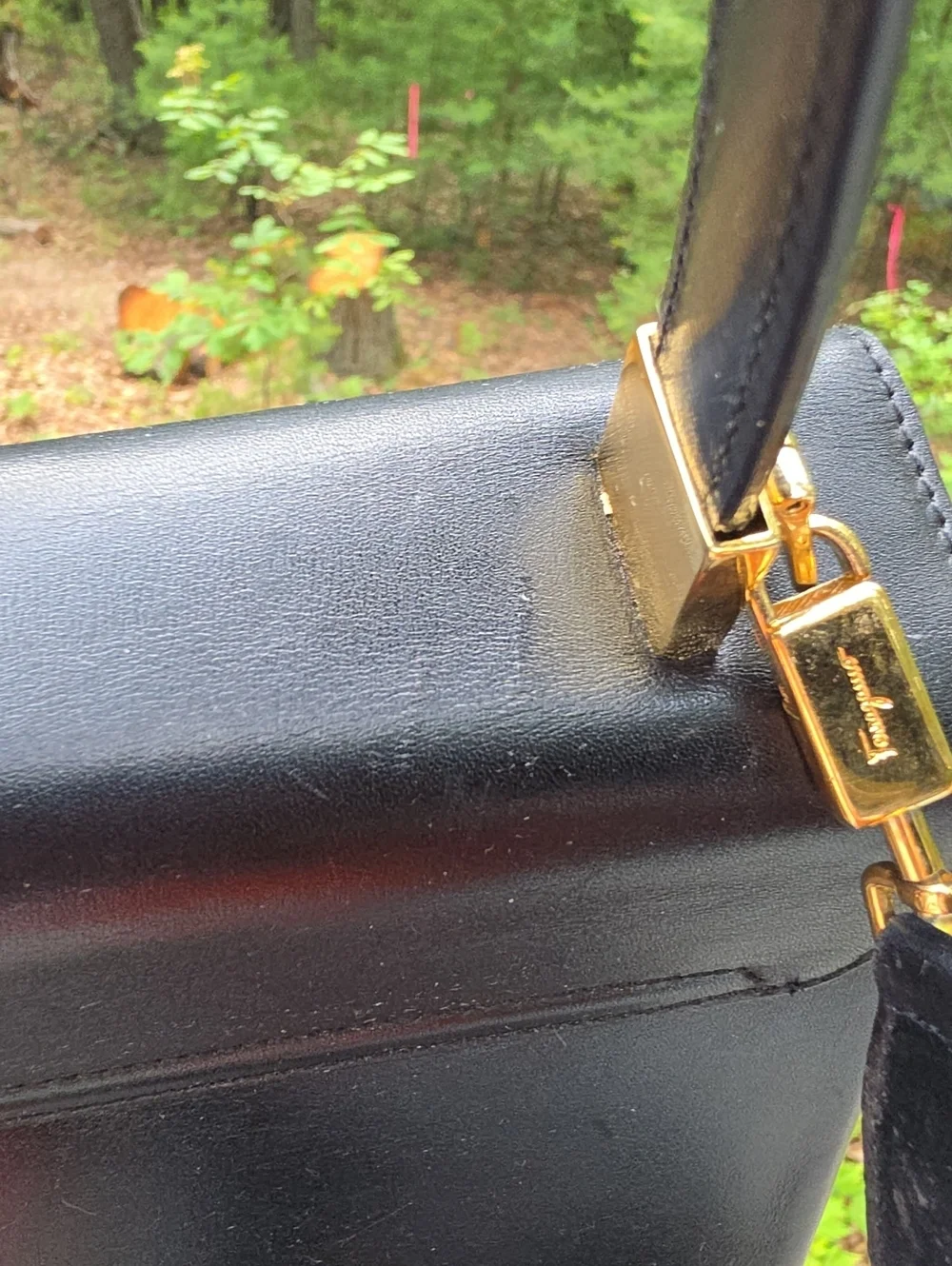 Vintage Ferragamo Leather Satchel Circa Y2k