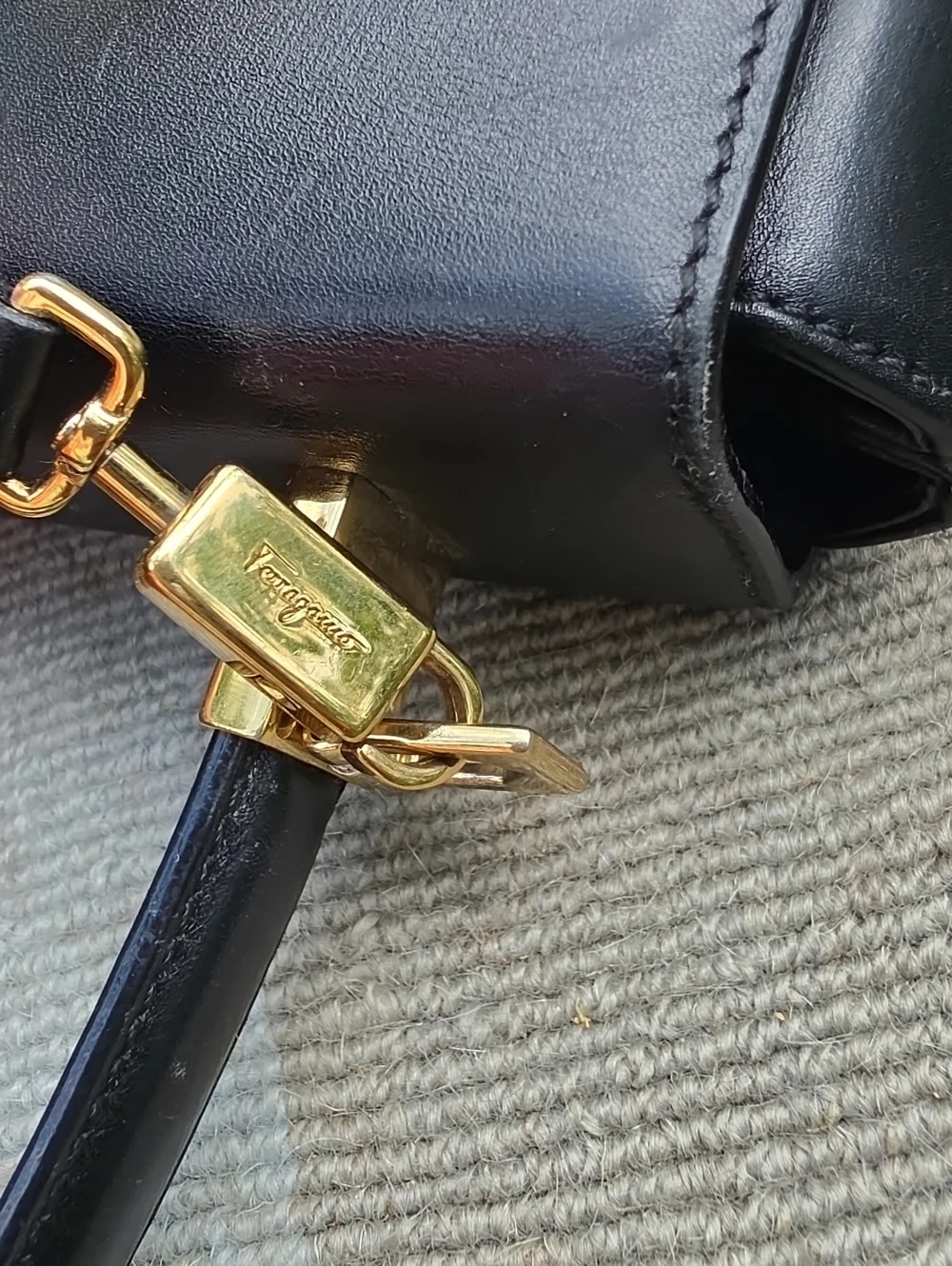 Vintage Ferragamo Leather Satchel Circa Y2k