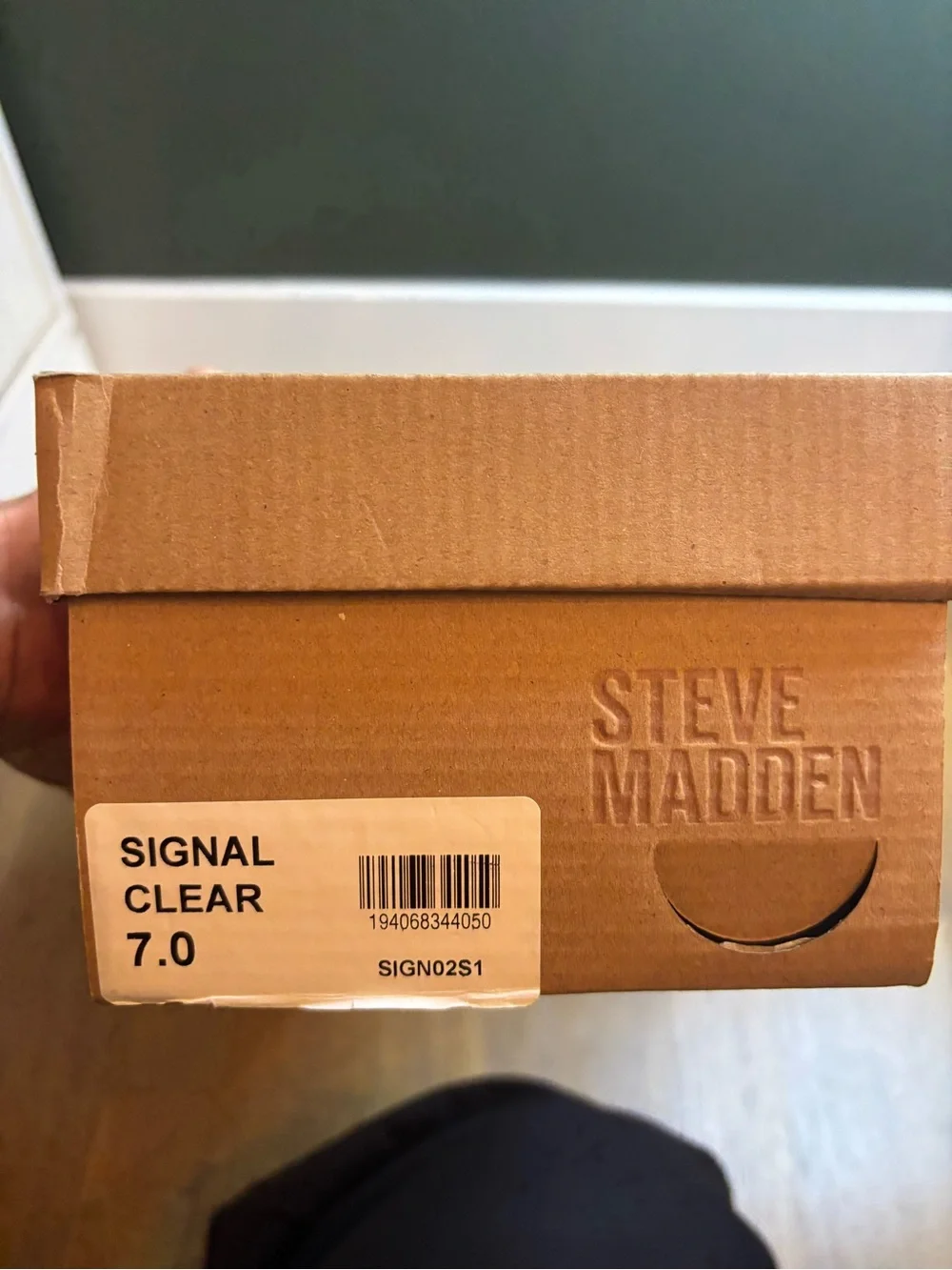 Steve Madden Blush Nude Clear Strap Slide Heels