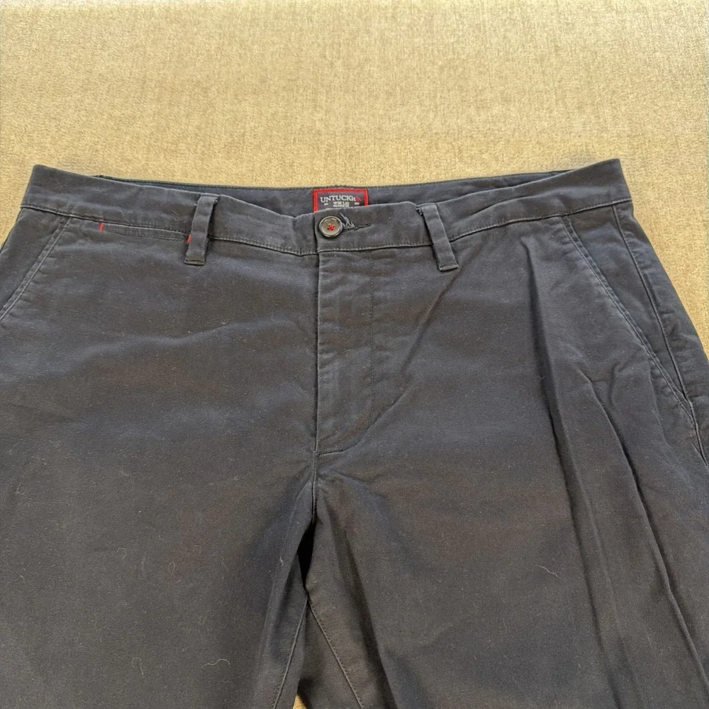 Untuckit‎ Pants Mens 36X32 Blue Cotton Twill Relaxed Fit Chinos St Clair