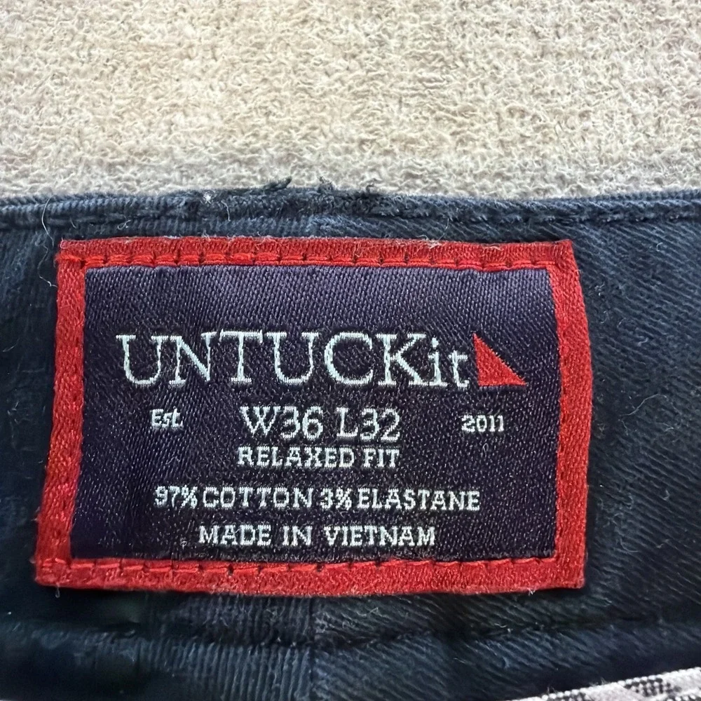 Untuckit‎ Pants Mens 36X32 Blue Cotton Twill Relaxed Fit Chinos St Clair
