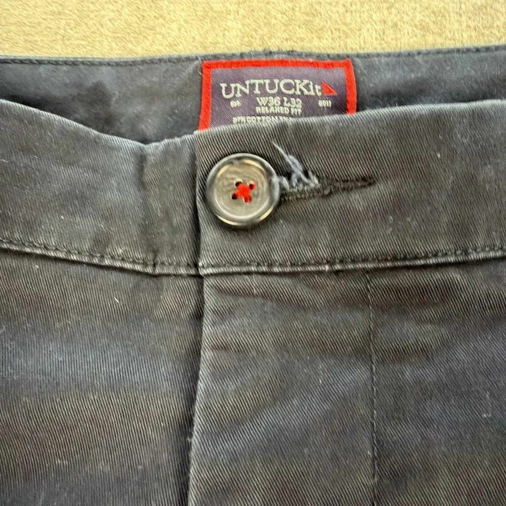 Untuckit‎ Pants Mens 36X32 Blue Cotton Twill Relaxed Fit Chinos St Clair