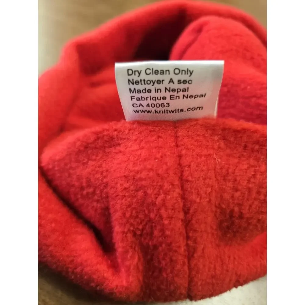 Handmade Wool Strawberry Hat Distressed Made In Nepal Festival Party