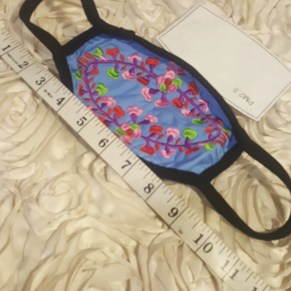 Face Mask Fashion Floral Embroidered.