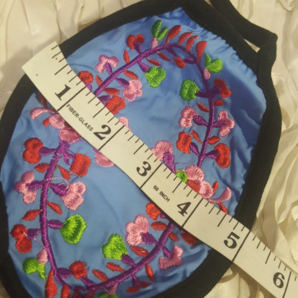 Face Mask Fashion Floral Embroidered.