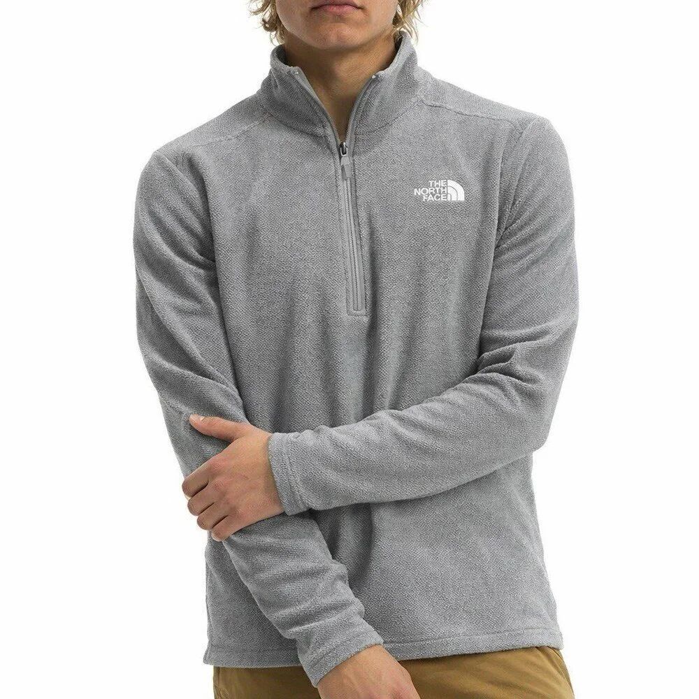 The North Face Men’s Textured Cap Rock 1/4 Zip Pullover Sweatshirt Gray Small