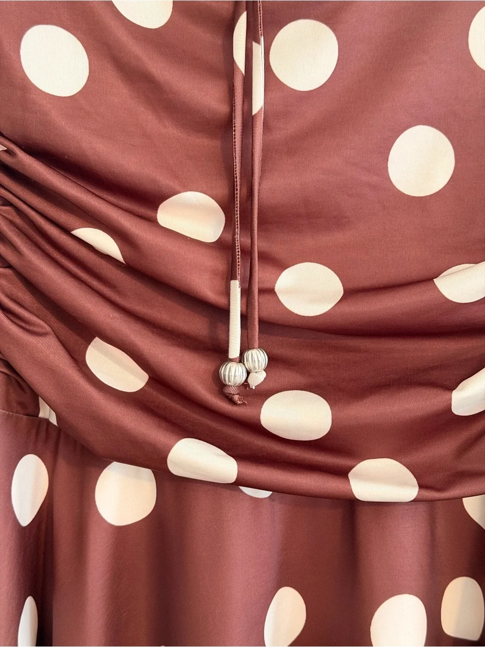 Free People Brown Polka Dot Sleeveless V-Neck Mini Dress