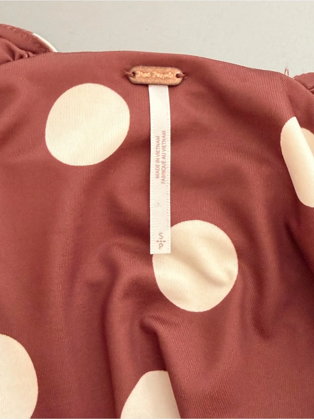 Free People Brown Polka Dot Sleeveless V-Neck Mini Dress