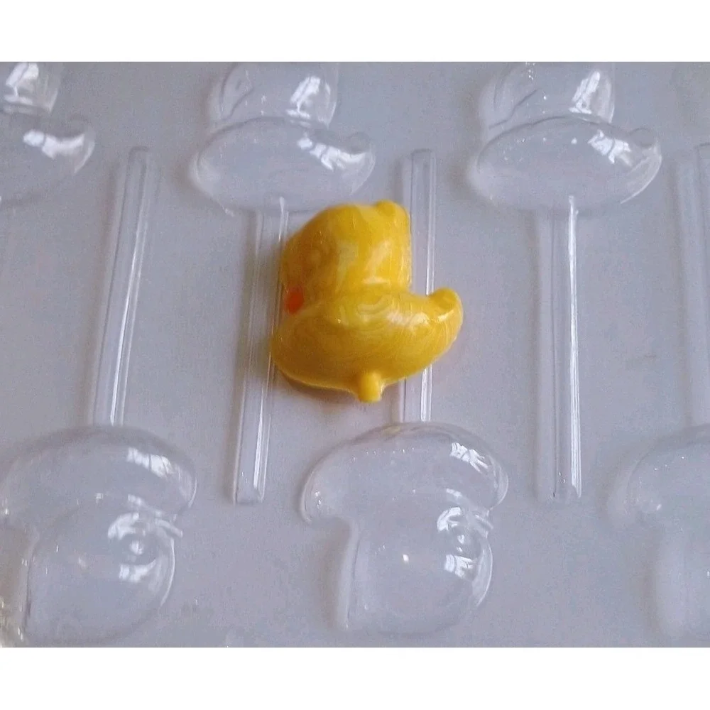 Duck Lollipop Chocolate Candy‎ Mold Easter Rubber Ducky Chic Baby Shower