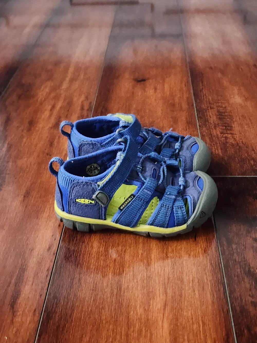 KEEN Toddler Newport H2 Sandals Blue Lime Green Size 6
