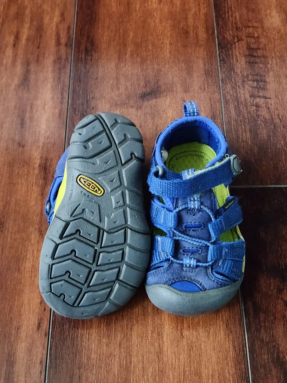 KEEN Toddler Newport H2 Sandals Blue Lime Green Size 6